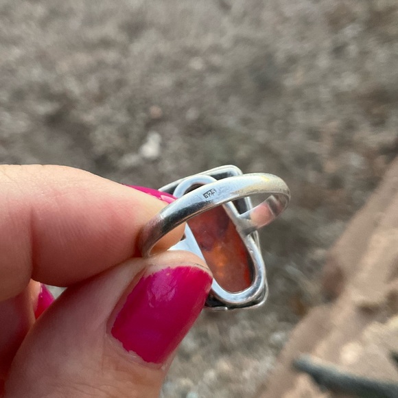 Baltic Amber & Silver Ring - Picture 6 of 8